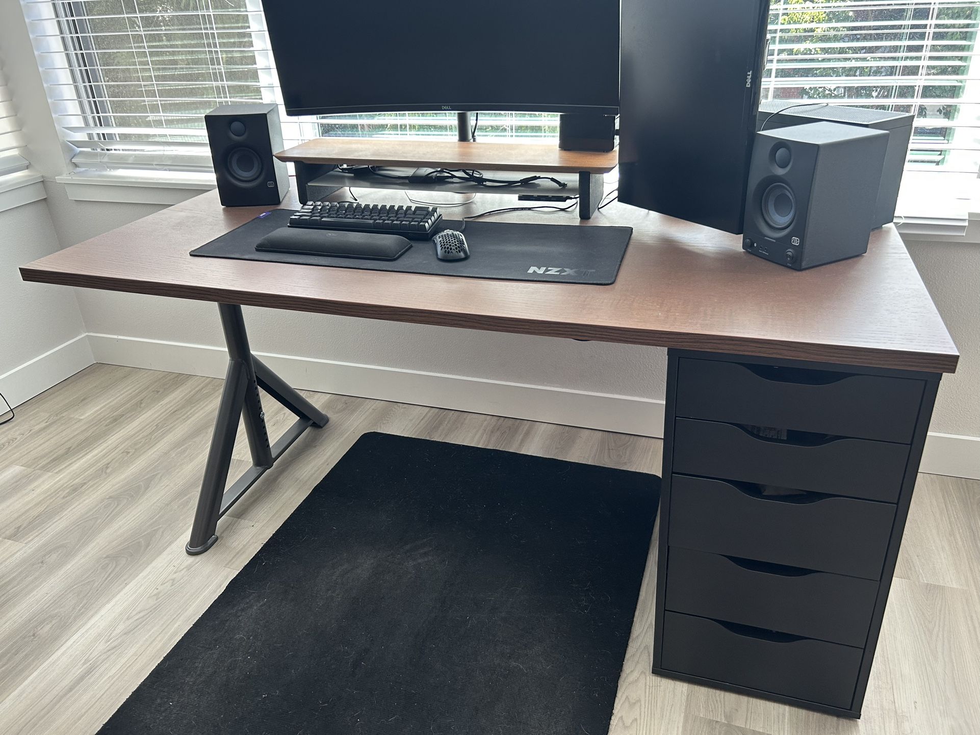 Desk With Ikea Alex Drawers