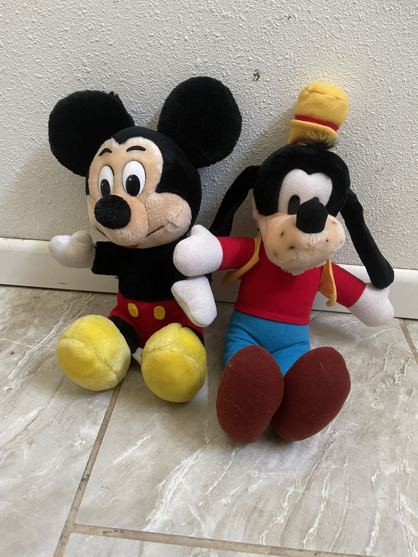 Vintage Disney Goofy and Mickey Plush
