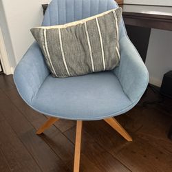 Blue Chair With Pillow 