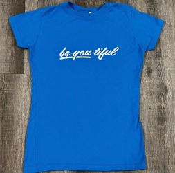 Junior’s Small Blue “Be-You-Tiful” Tee