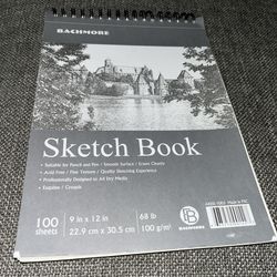 Bachmore Sketchpad Sketch Book 9X12 Inch New 