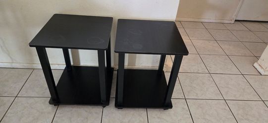 Black 2-Tier End Tables Set of 2/ night stand