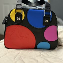 Disney Boutique Purse Minnie Mouse Bow Colorful Circle Strap