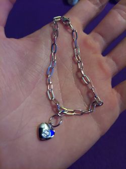 Silver Heart Bracelet With Small Stone