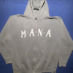 RARE Men’s Vintage Mana Rama y Luz Tour Gray Zip Up Hoodie Size XL