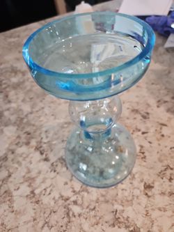 Blue glass vase