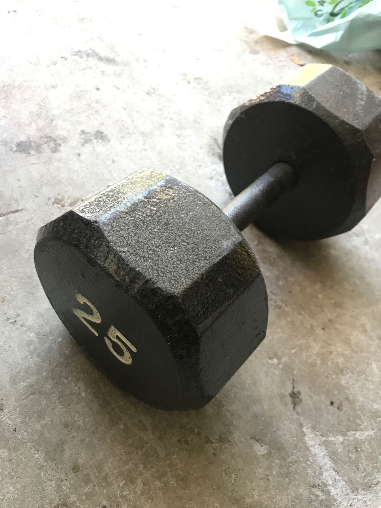 One 25 lb dumbbell