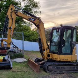 2014 Caterpillar 305E Mini Excavator Cab A/C Heat Radio FAE forestry mulcher Ready to Work