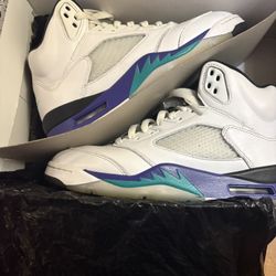 Size 8 1/2 Air Jordans Grape 5s