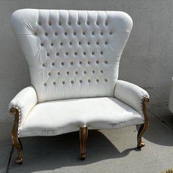 "Vintage Tufted Wingback Chair