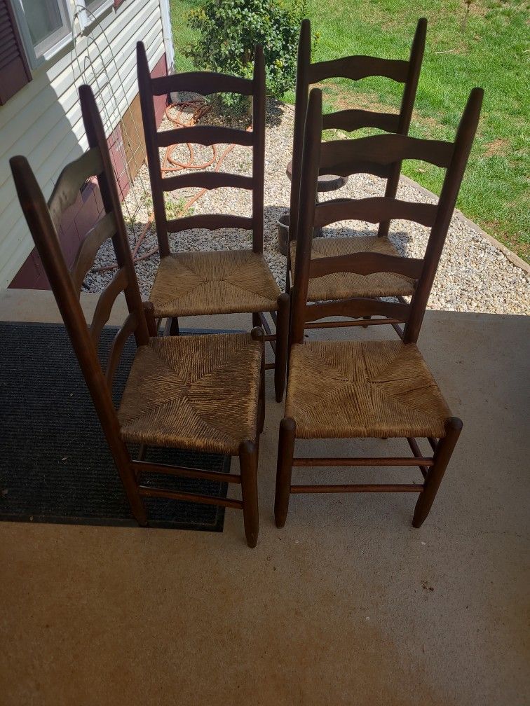 Set Of 4 Panel Farmhouse High Back Chairs