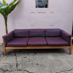Vintage Purple And Red Bamboo Couch