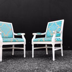 Gorgeous vintage chairs with lovely floral patterns