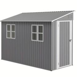 10X4 FT- Metal Outdoor Storage Shed with Foundation And 2 Windows, 