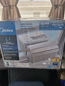 NEW MIDEA, 12,000 BTUS WINDOW AC UNIT.