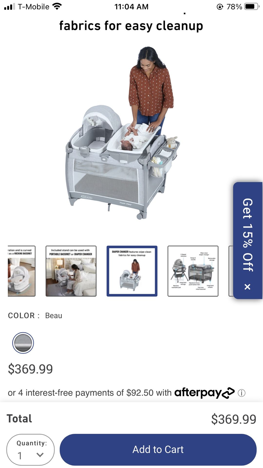 Graco Pack’n’play Day 2 Dream Deluxe Bassinet Playard