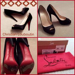 Auth. Christian Louboutin Very Prive - Satin