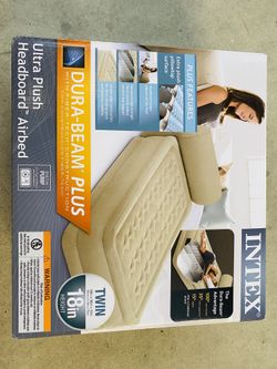 Twin size bed Intex Comfort Plush Elevated Dura-Beam Airbed with Built-in Electric Pump