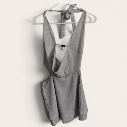Metallic Plunge Mini Dress Halter S & XS