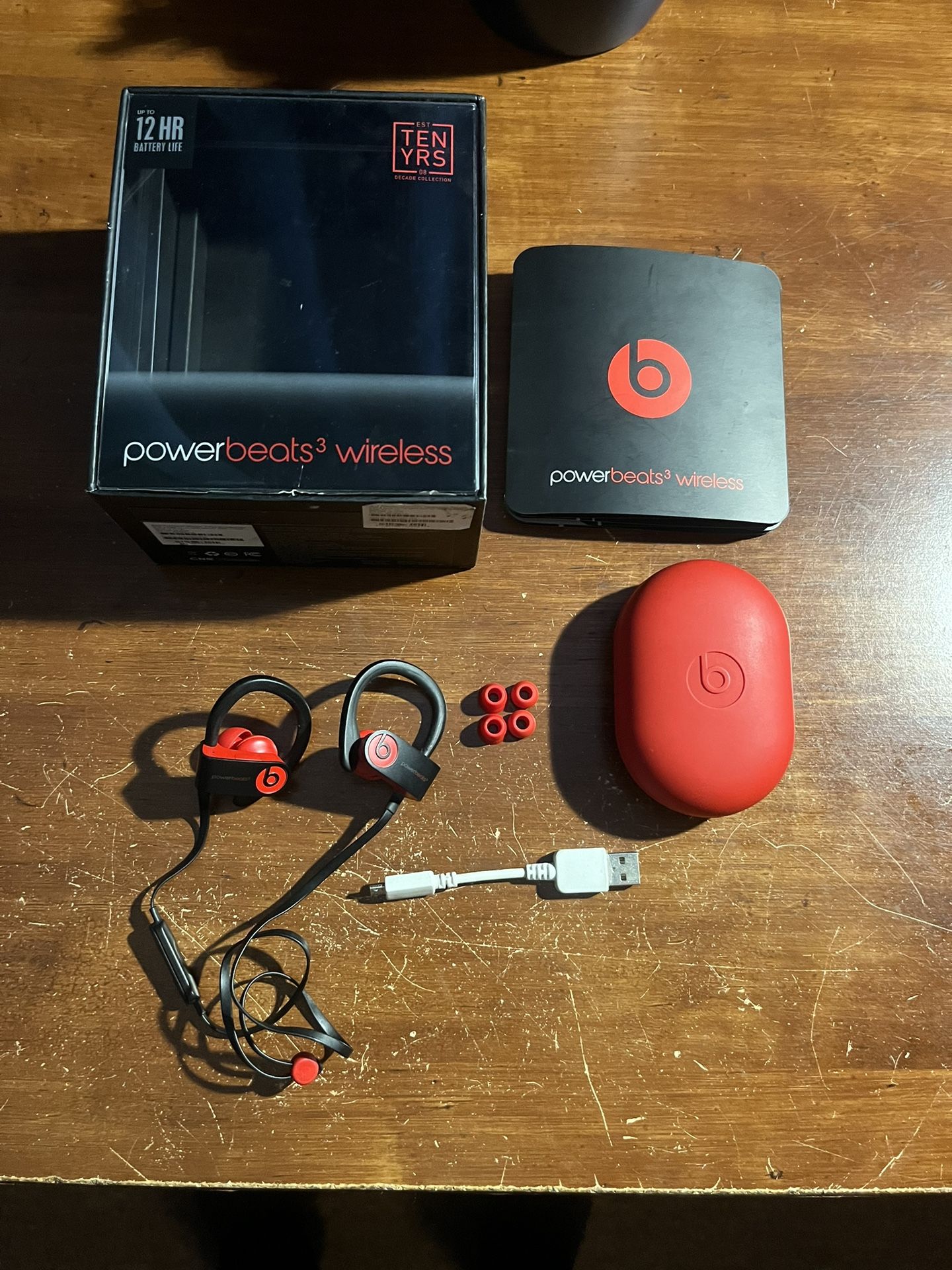 Beats Powerbeats 3 Wireless Earbuds Red And Black 