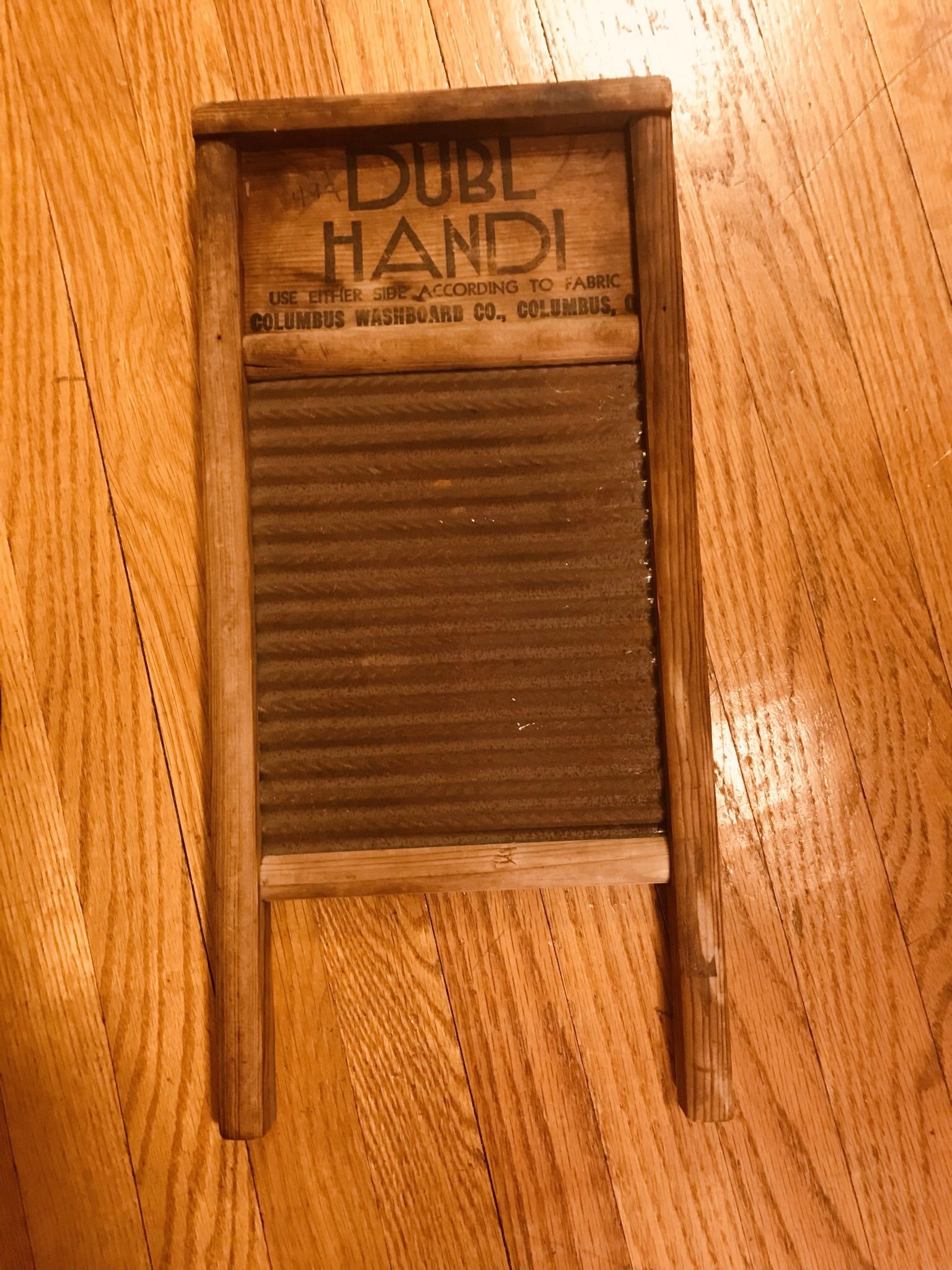 Vintage DUBL Washboard 18’ Inches Shows Signs Of Use But Still Collectible