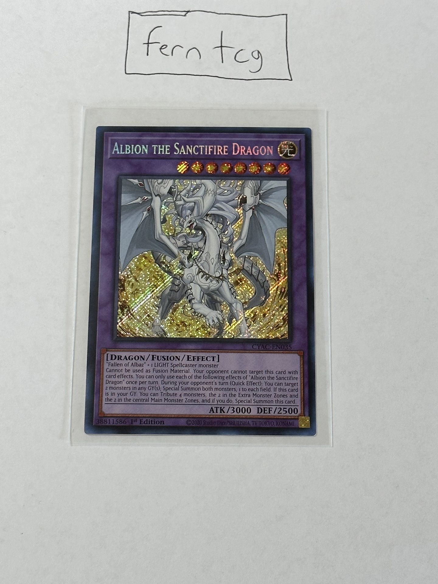 Yugioh Albion the Sanctifire Dragon Secret Rare NM Cyberstorm Access