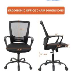 😀 CLATINA Ergonomic Home Office Desk Chairs Mesh Swivel Executive Chairs with Armrest Wheels,Executive Task Chair Computer Chair with Lumbar Support 