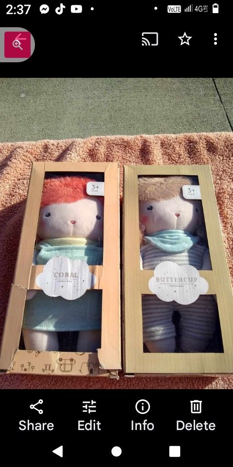 Wonder & Wise Cuddle Dolls New