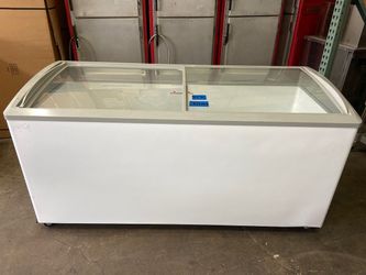 NEW 66" Sliding Curved Glass Lid Top Ice Cream Freezer 18.5 Cu Ft NSF Excellence VB-7HC #8919