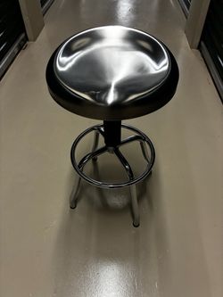 Adjustable Round Stool with Chrome Base (set of 2)