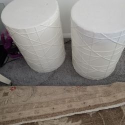 2 Round Stools Or Side Tables. 18H 13W