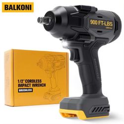 900 Ft-lbs Cordless Impact Wrench, 1/2 Inch , Fit DeWALT 20V MAX Battery, Tool Only