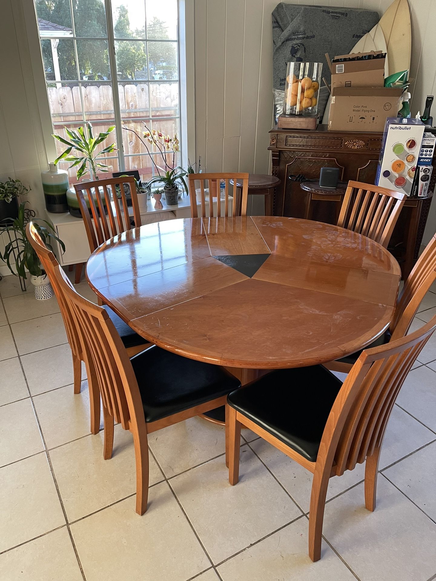 DINING TABLE With 8 Chairs Included, Extends, All Set BY SKOVBY for