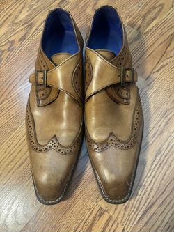 Selling Emilio Franco Wing Tips With Buckle Men’s Italian Leather Dress Shoes 