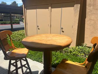 Woden chair and table set