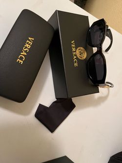 Versace Black Sunglasses with Case and Box