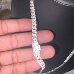 New 6mm 24” 925 Silver Lab Grown Diamond Chain