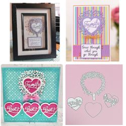 Heart Tree with Interchangeable Family & Love 4pc NAME BRAND Die Cuts