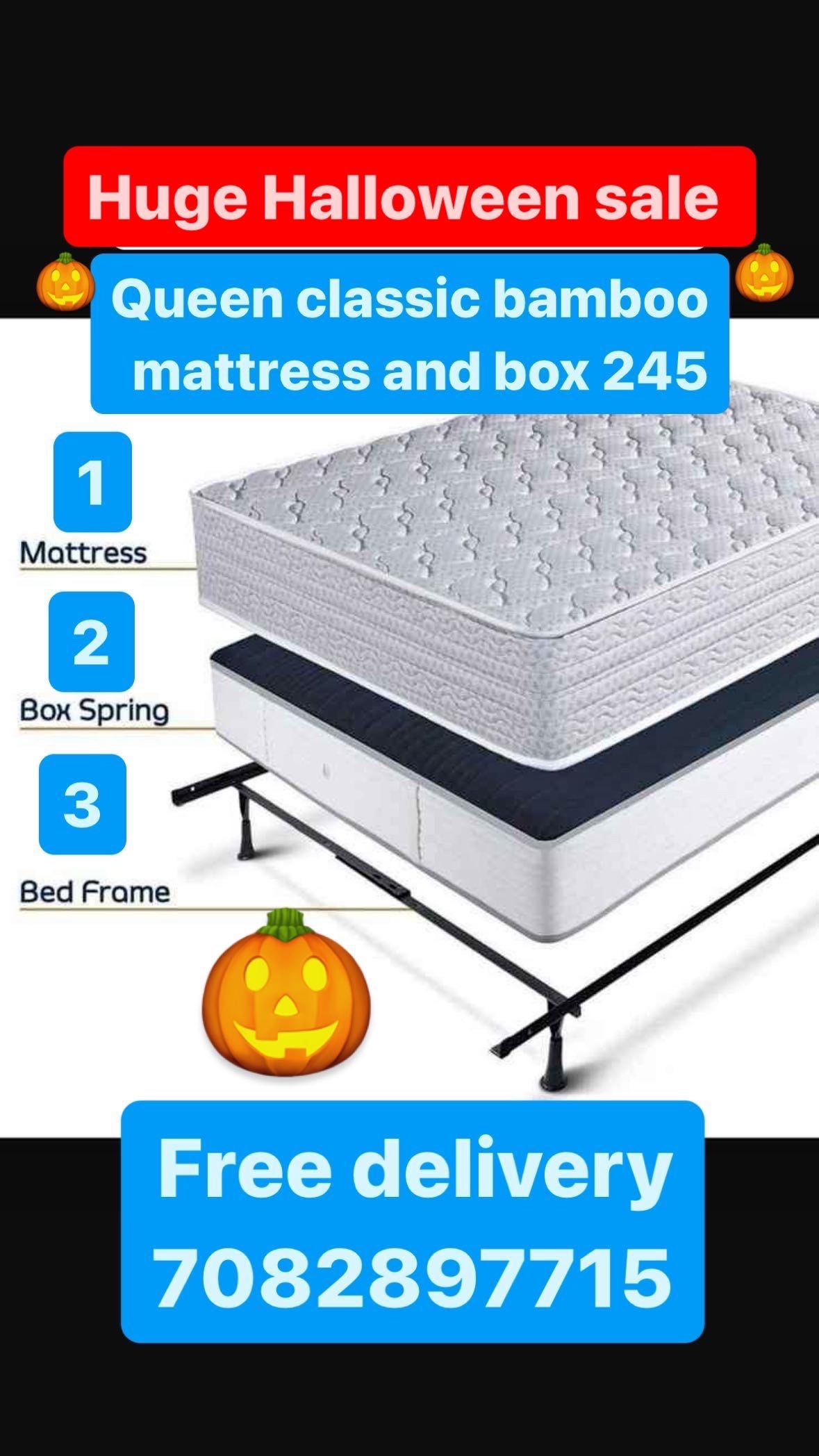 Huge sale for Mattress And Box Twin size mattress and box 150.$ full 190$ Queen 200$ king 290$. Mattress And Box and frame and headboard. King 580$ Qu