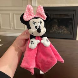 Disney Baby Minnie Mouse Plush Soft Security Blanket 11.5” X 11.5” Excellent … 