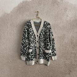 Animal Print Women Cardigan