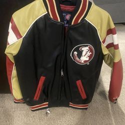 FSU Vintage Leather Jacket Youth MED
