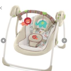  Ingenuity Soothe 'n Delight 6-Speed Compact Portable Baby Swing with Music and Bar 