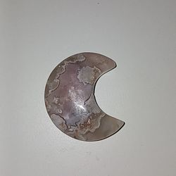 Flower Agate Cresent Moon 