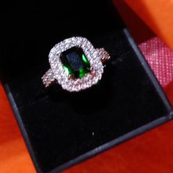 Emerald Double Halo 3ctw Ring