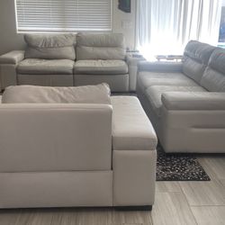 Creative Leather Sofa, Love Seat, & Chair