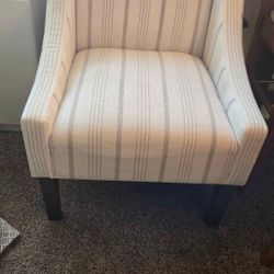 Stripped Wingback Accent Chair