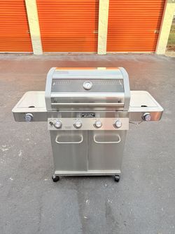 Monument Clearview 35633 Stainless steel 4 -Burner Liquid Propane Gas Grill 2 -Side Burner