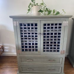 Teal Shabby Chic Storage Cabinet 