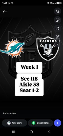 Las vegas Raiders vs Miami Dolphins  9/13